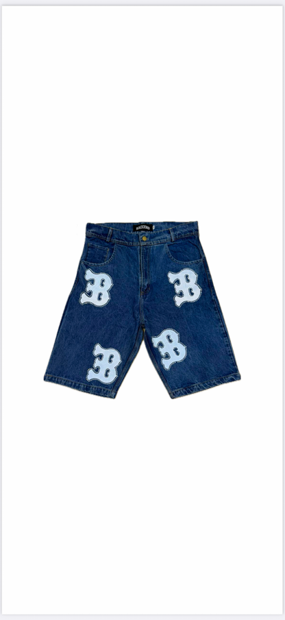 BACCEND RHINESTONE JORTS