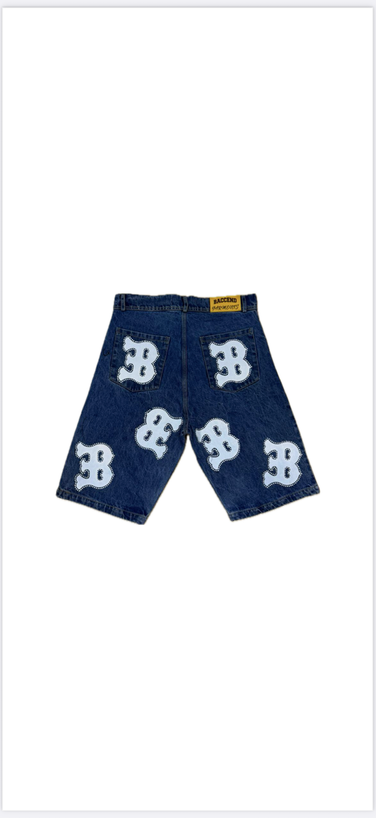 BACCEND RHINESTONE JORTS